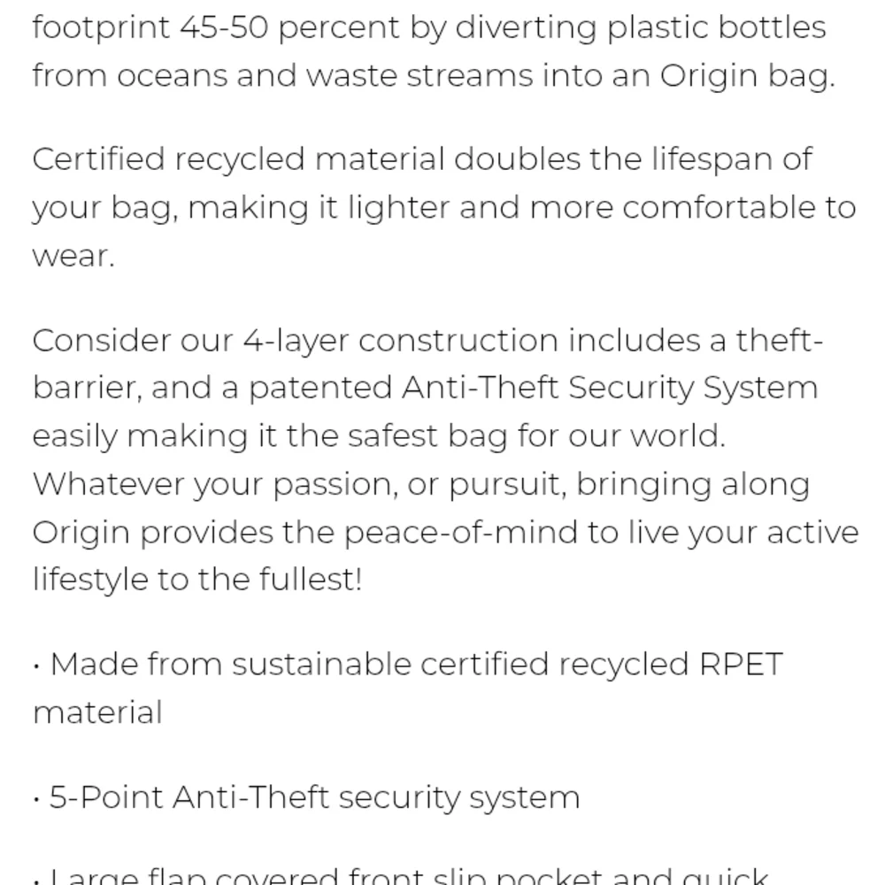 Travelon Origin Sustainable Anti Theft Crossbody
